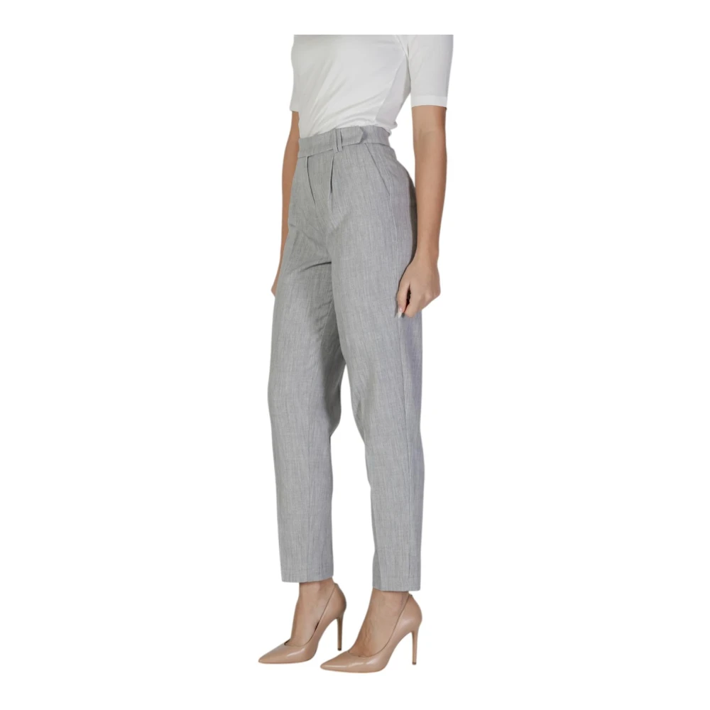 Vila Marl Patroon High-Waisted Geplooide Broek Gray Dames