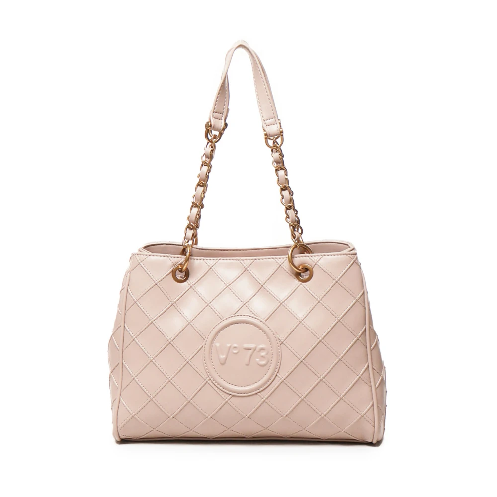 V73 Schoudertas met drie compartimenten en kettinghandvatten Beige Dames