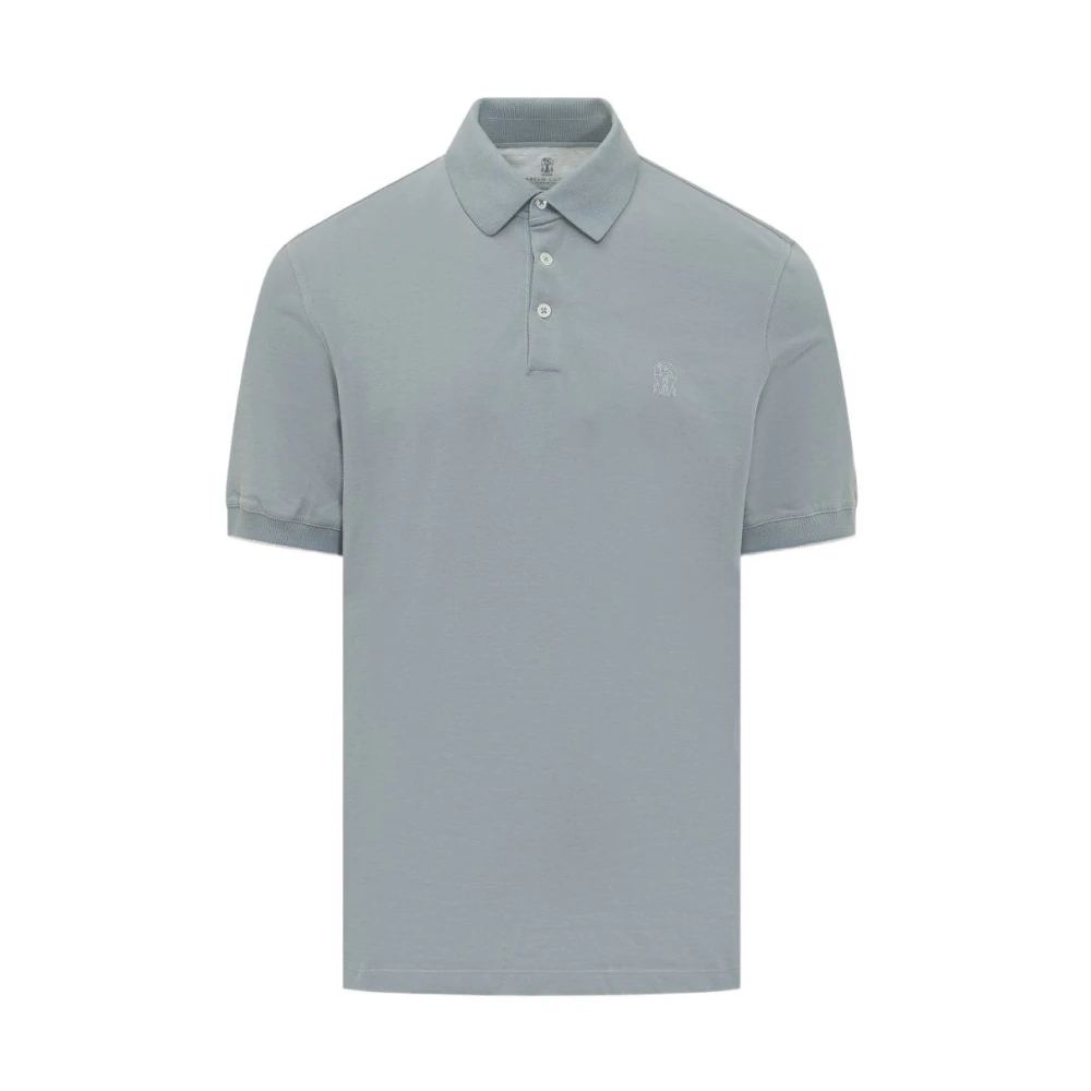 Brunello Cucinelli Men's Blue Polo Shirt