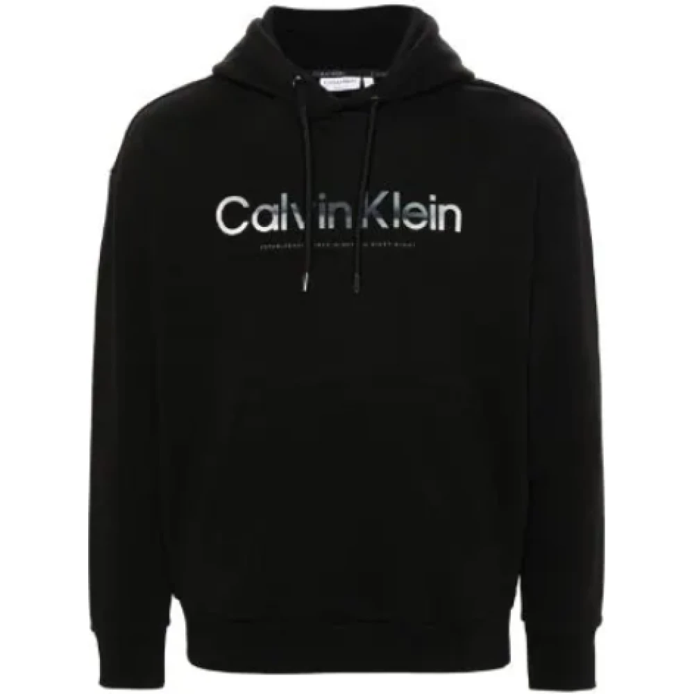 Calvin Klein Men's Black Diffused Logo Hoodie - Hoodies - Xl - Sweatshirts & Hoodies
