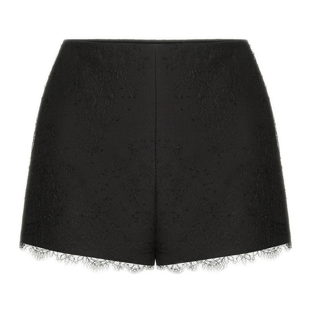 Valentino Garavani Zwarte Kant Korte Broek Black Dames