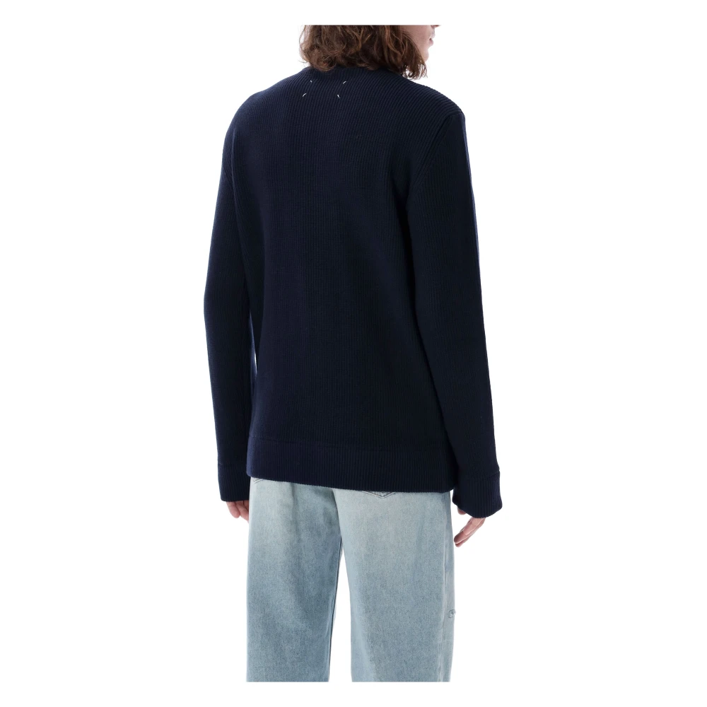 Maison Margiela Navy Gebreide Kleding Camionaire Ritsvest Blue Heren