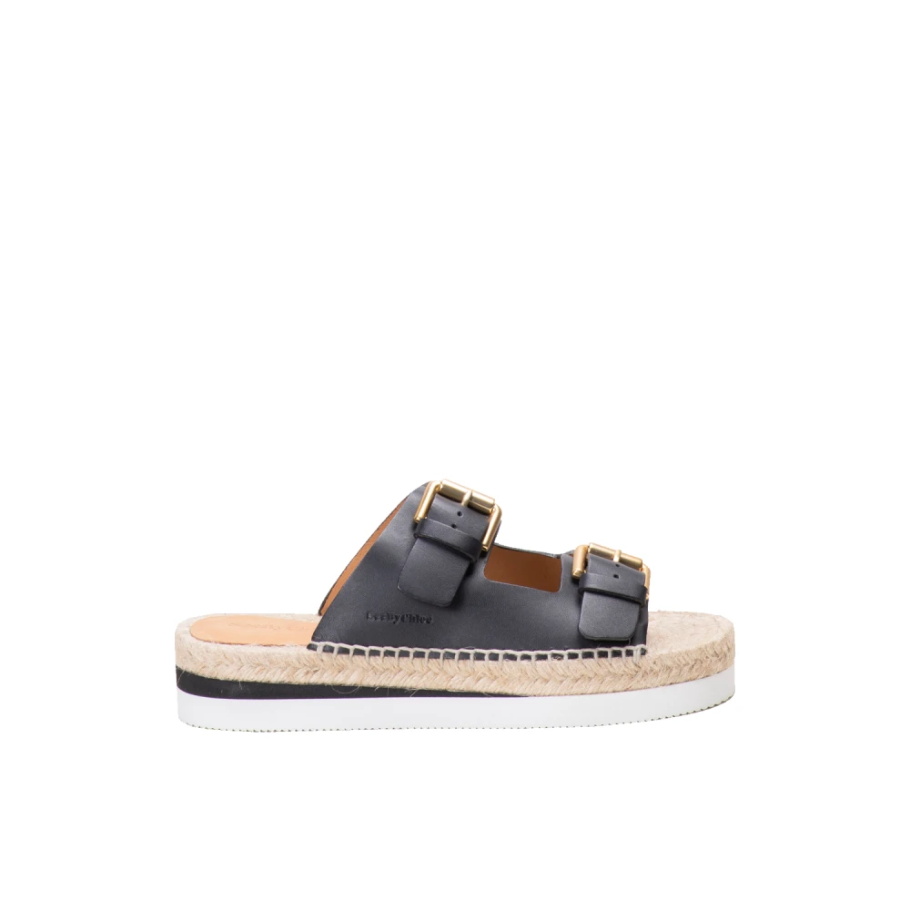 See by Chloé Glyn 2 Boucle Sliders Black, Dam