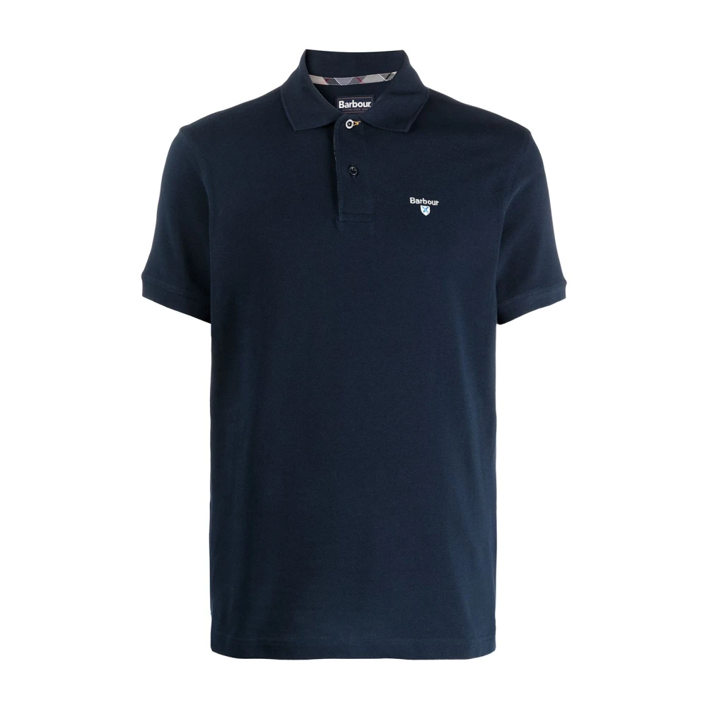 Barbour Men's Blue Navy Tartan Pique Polo Shirt - Polo Shirts - 2XL - Tops