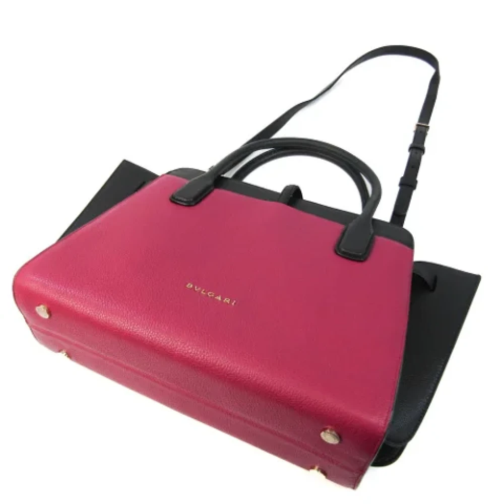 Bvlgari Vintage Pre-owned Leather handbags Red Dames
