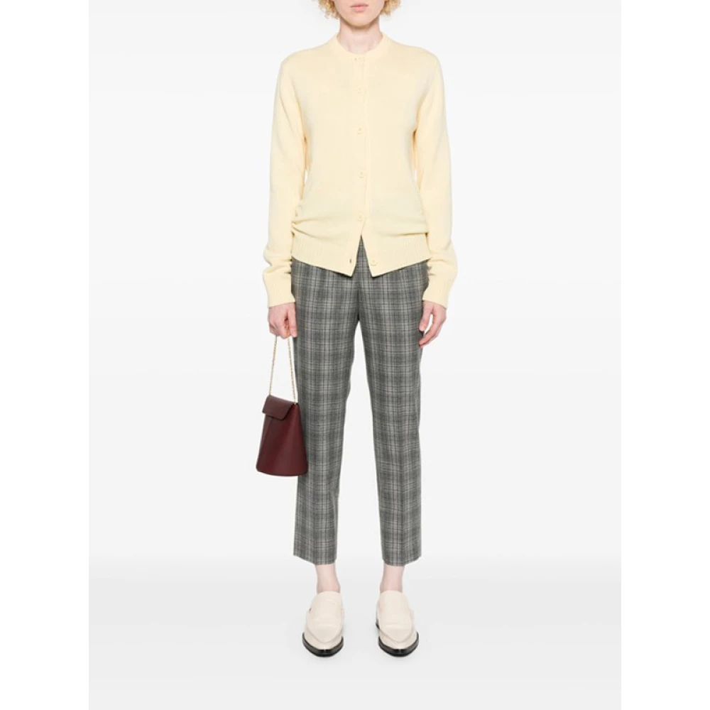 Fabiana Filippi Gele Merinowol Cardigan met Geperforeerde Details Beige Dames