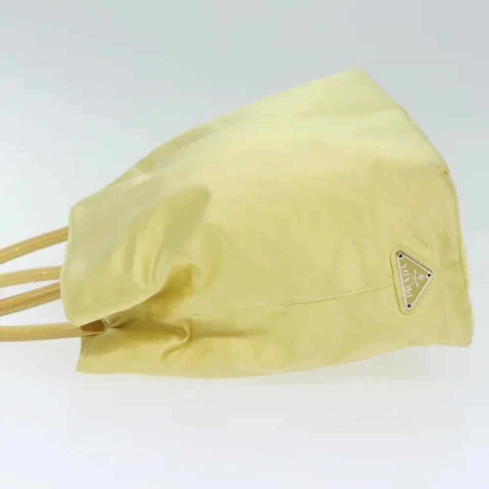 Prada Vintage Pre-owned Satin handbags Yellow Dames