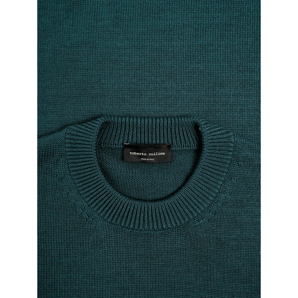 Roberto Collina Navy Zeeman Gebreide Trui Green Heren