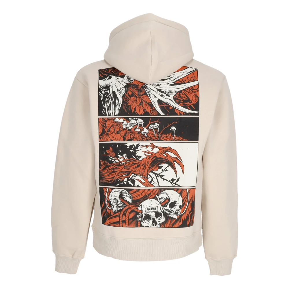 Dolly Noire Beige Comic Hoodie met Voorzak Beige Heren