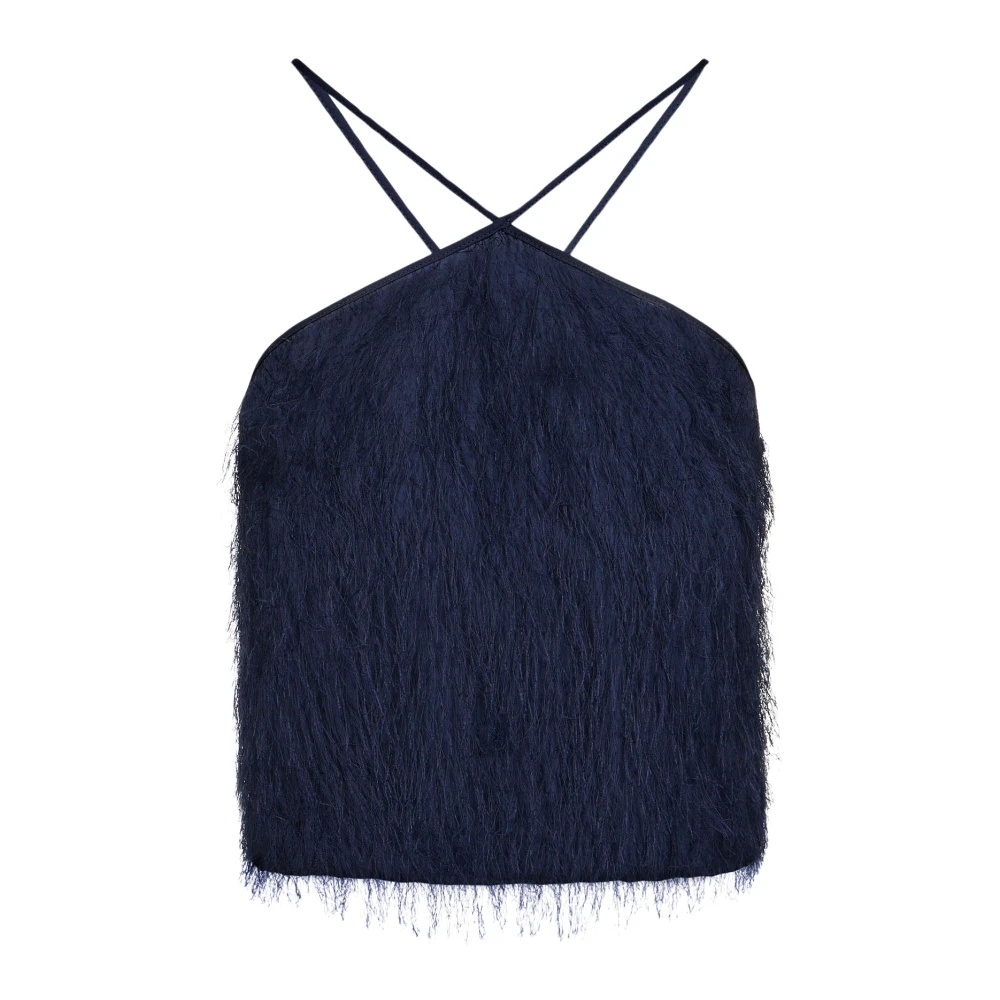 Iceberg Blauwe regular fit pluis viscose top Blue Dames
