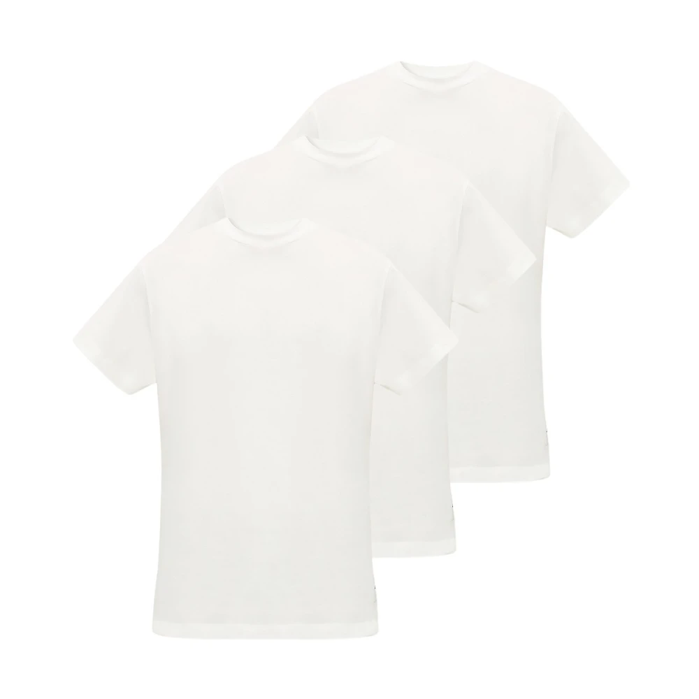 Jil Sander Mannelijk Wit Tops Heren, M, Katoen, 3-Pack T-Shirt Set Met Korte Mouwen