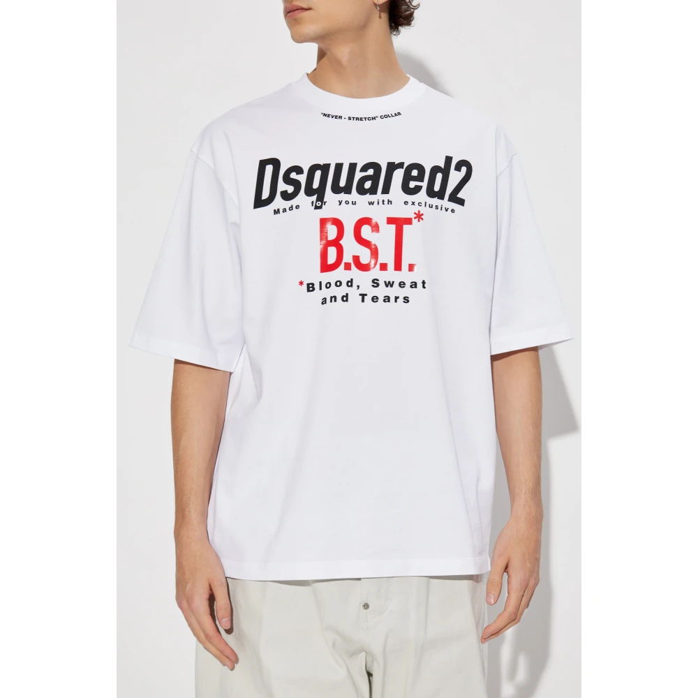 Dsquared2 Bedrukt T-shirt White Heren
