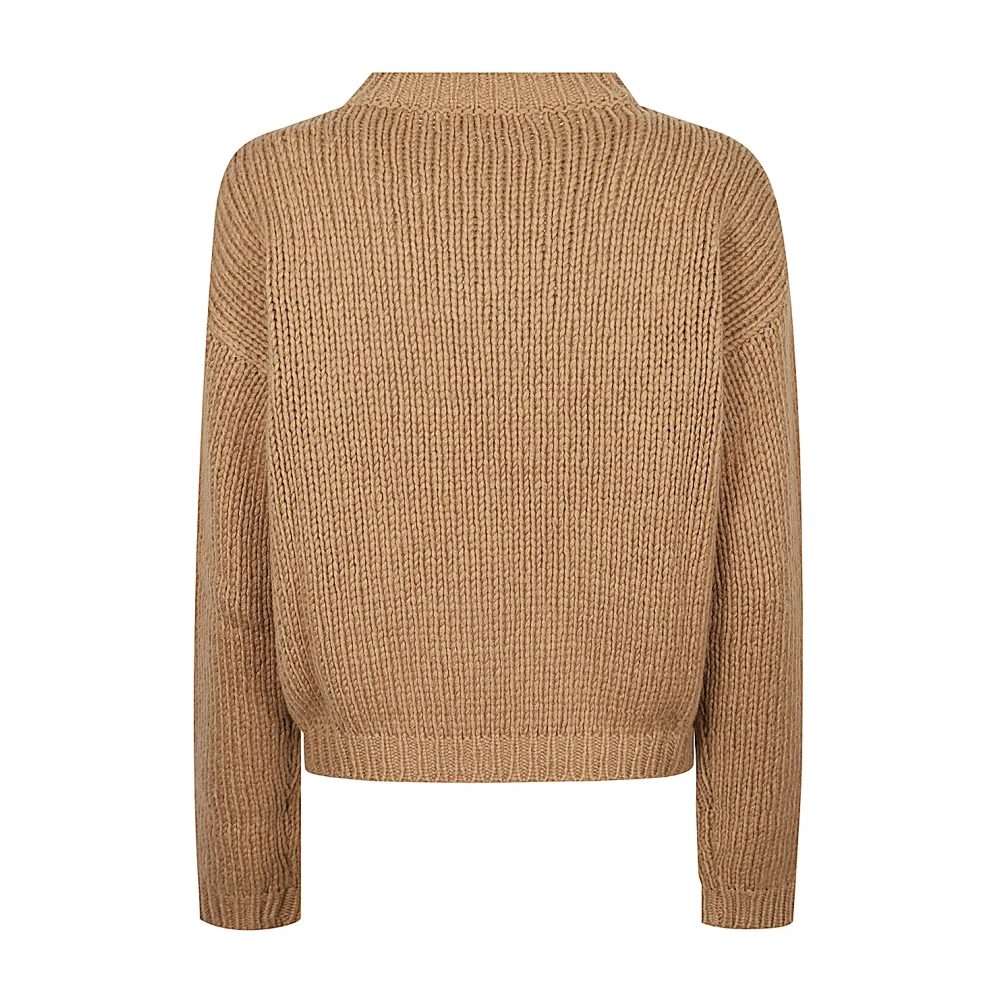 Mauro Grifoni Kameelwol Crewneck Sweater Brown Dames