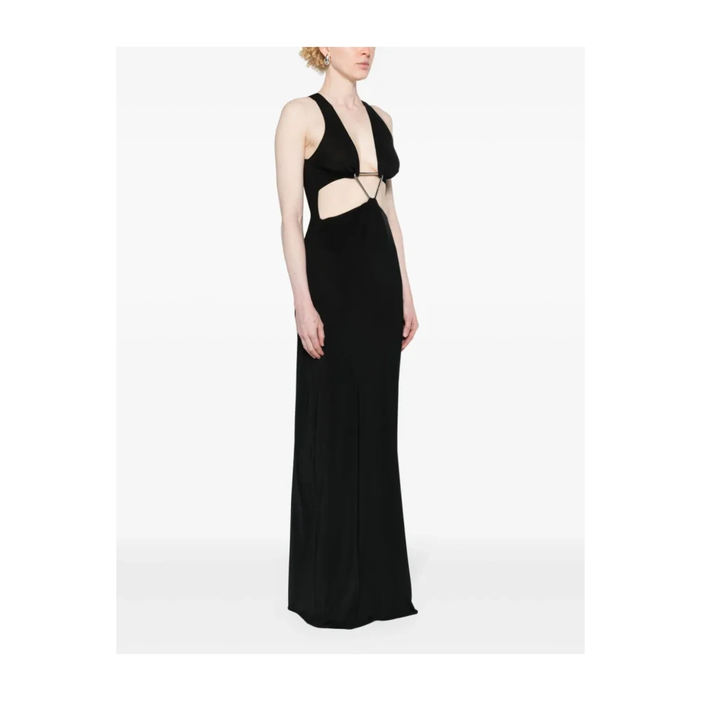 Coperni Zwarte Cut-out Jurk met Appliqué Detail Black Dames