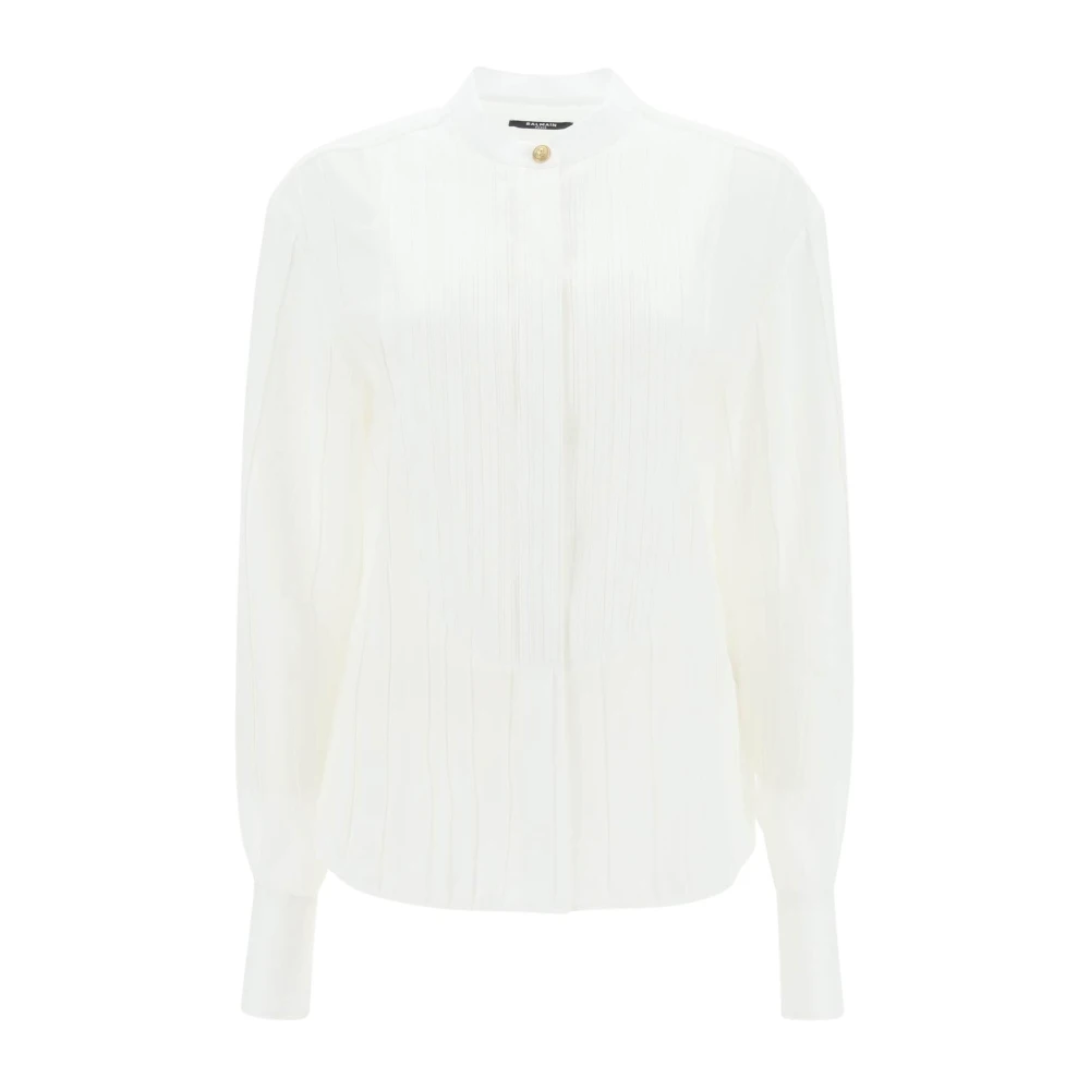 Balmain Klassieke Witte Button-Up Shirt White Dames