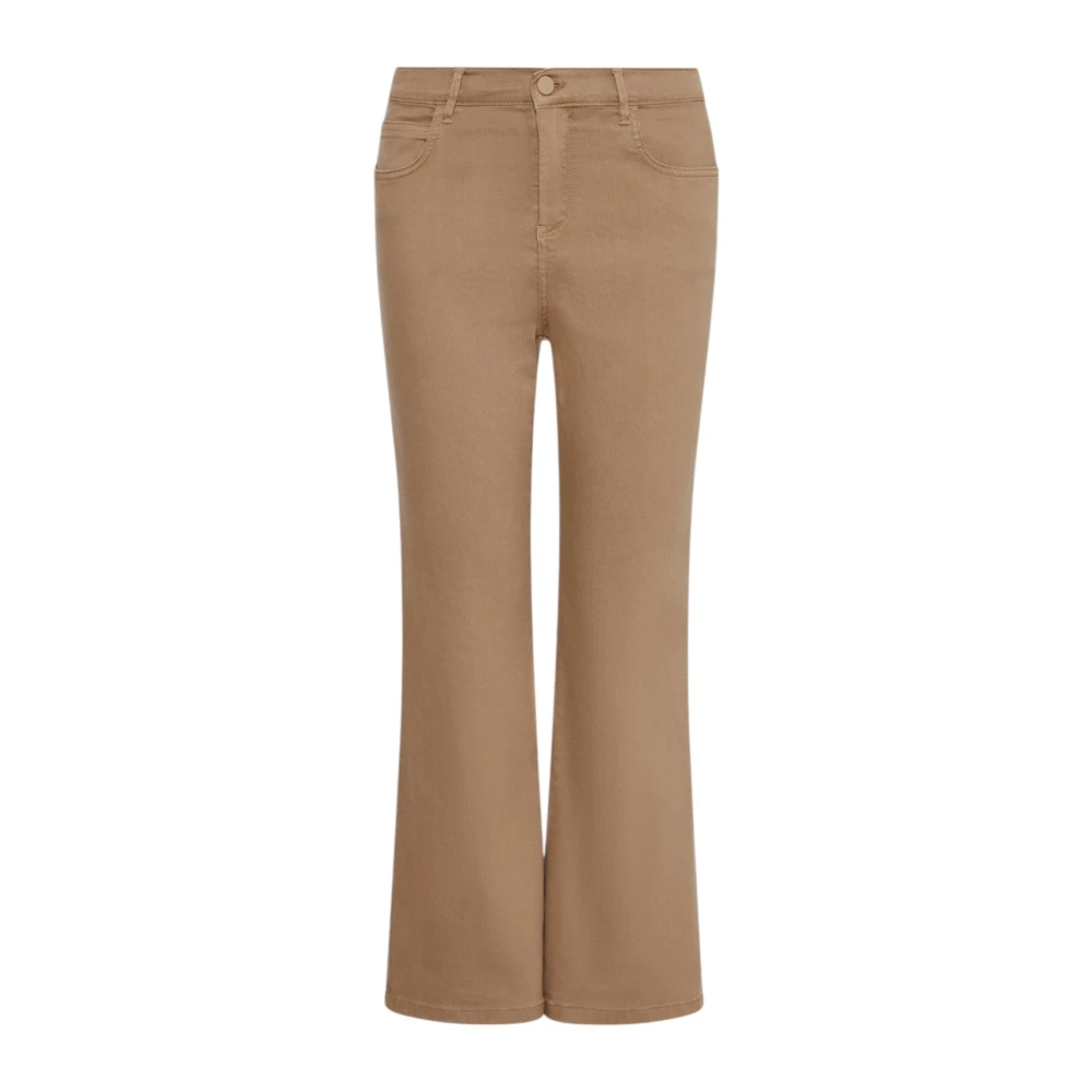 Marella Vrouw Beige Broeken Dames, Xs, Katoen, Flare Cropped Broek
