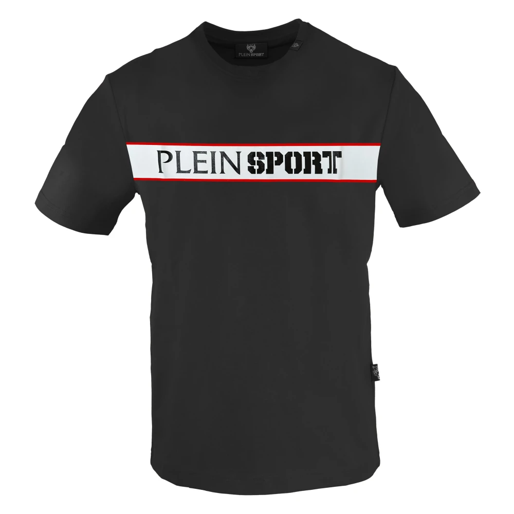 Plein Sport Katoenen T-shirt Korte Mouwen Monochroom Logo Black Heren