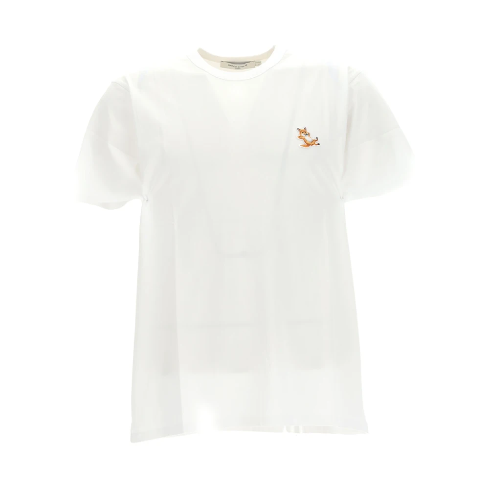 Maison Kitsuné Klassieke Fox Patch T-shirt White Heren