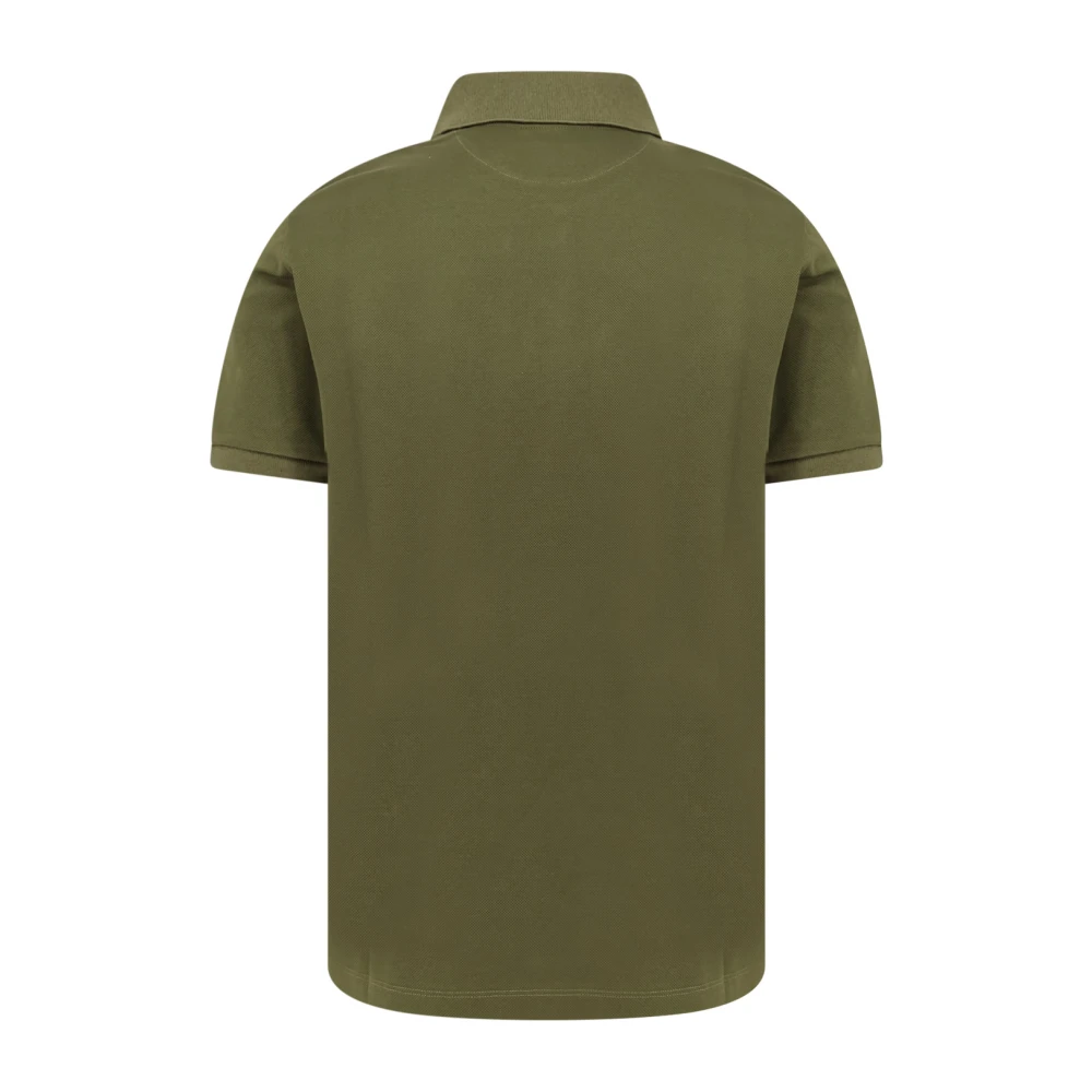 Fendi Polo shirt met reliëflogo en drukknopen Green Heren