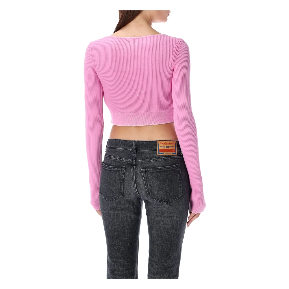 Diesel Roze Gebreide Kleding Aw24 M-Latina Vest Pink Dames