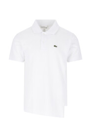 Wit Asymmetrisch Polo Shirt met Logo Patch