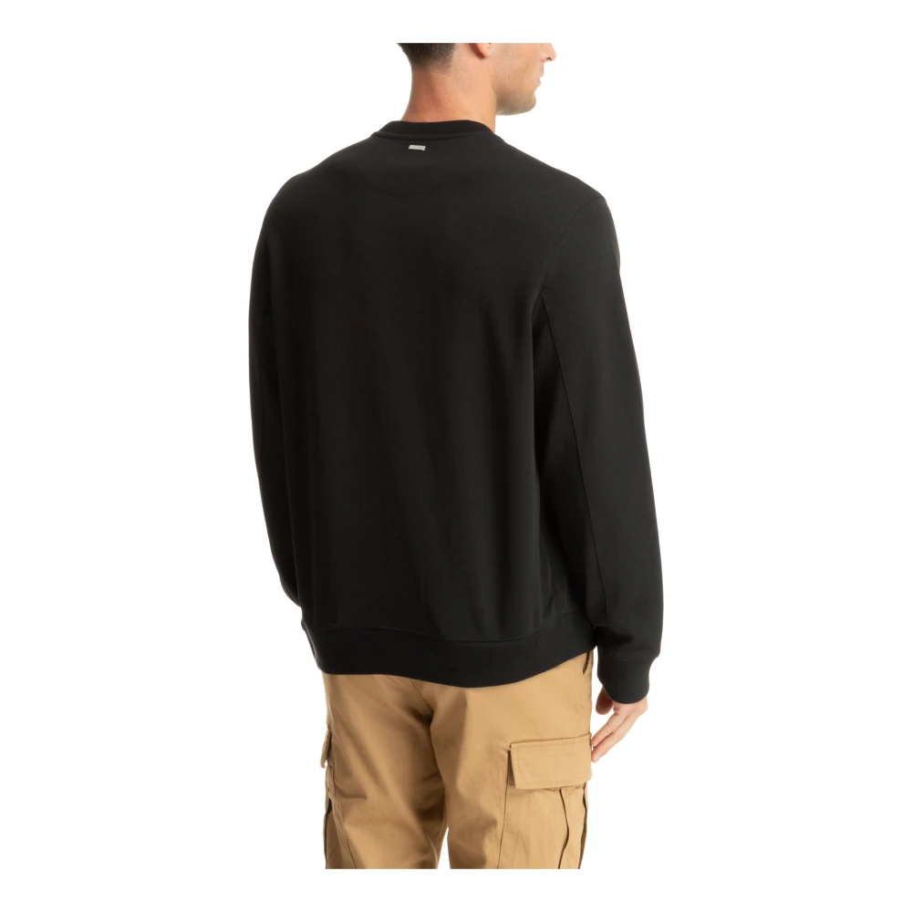 Michael Kors Logo Geëmbossed Katoenen Blend Sweater Black Heren