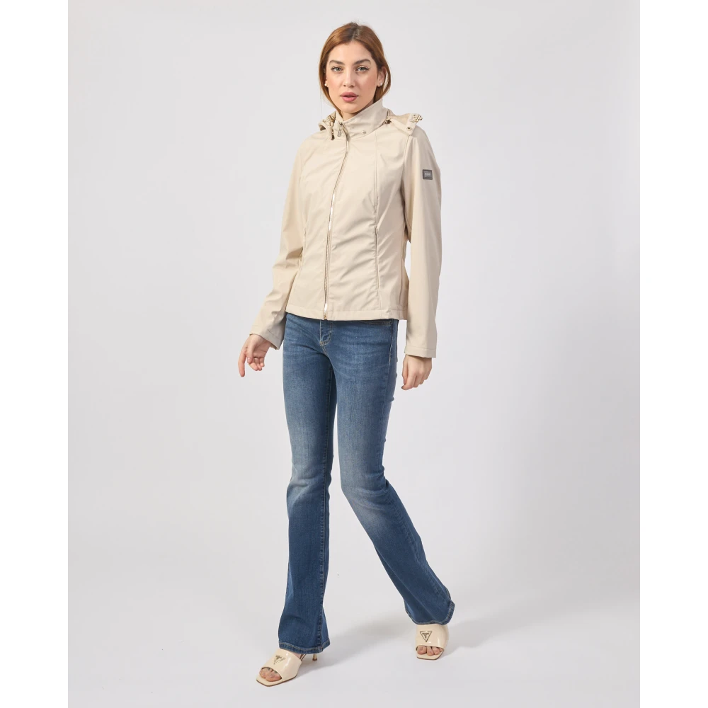 YES ZEE Beige Hooded Softshell Jas Beige Dames