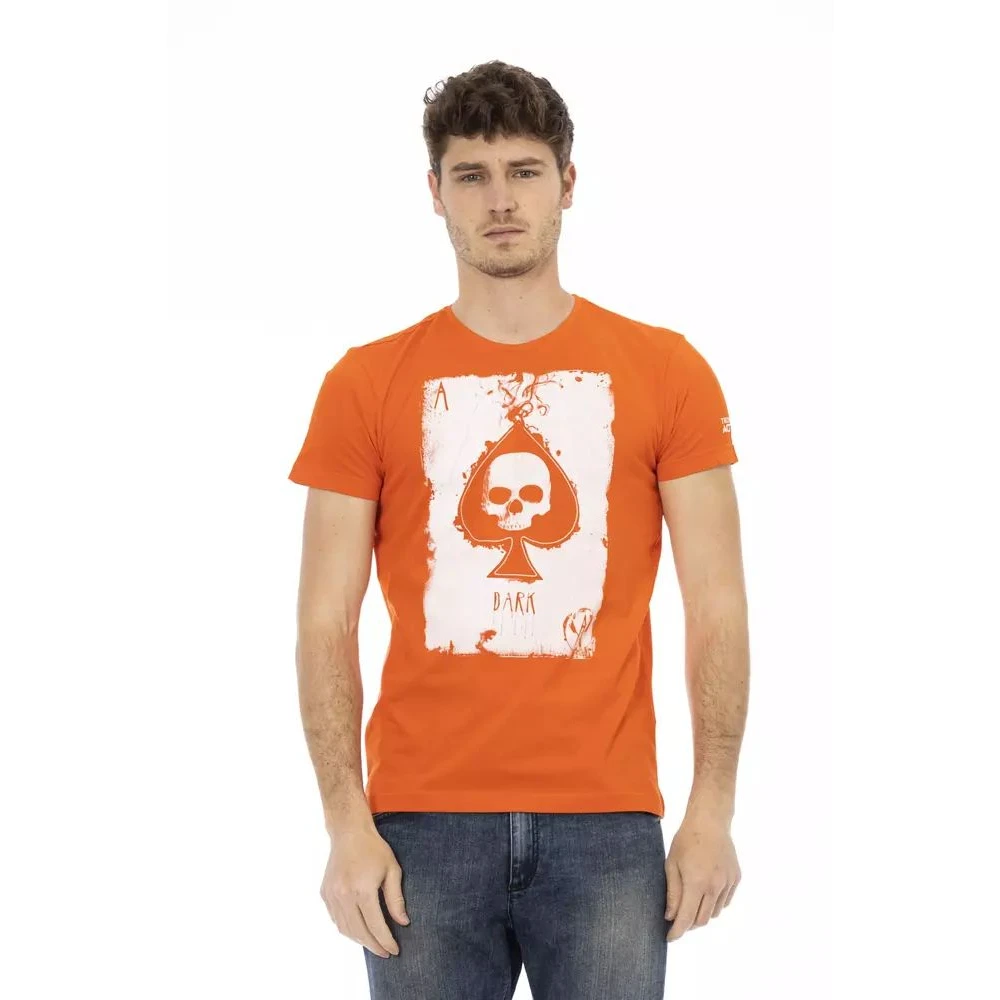 Trussardi Men's Orange T-Shirts, L, Elegant Cotton T-Shirt