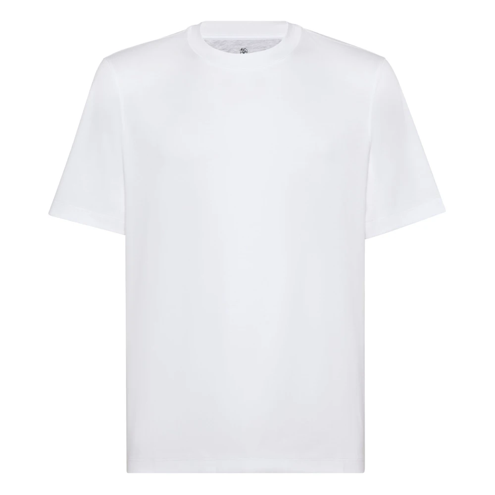 BRUNELLO CUCINELLI Wit Katoenen T-Shirt White Heren