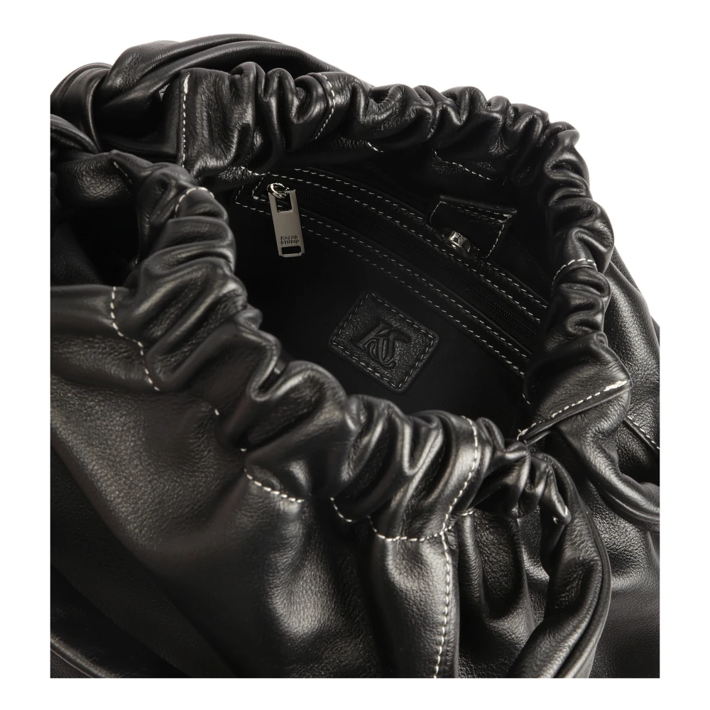 Kazar Studio Zwarte zachte leren etui tas Black Dames
