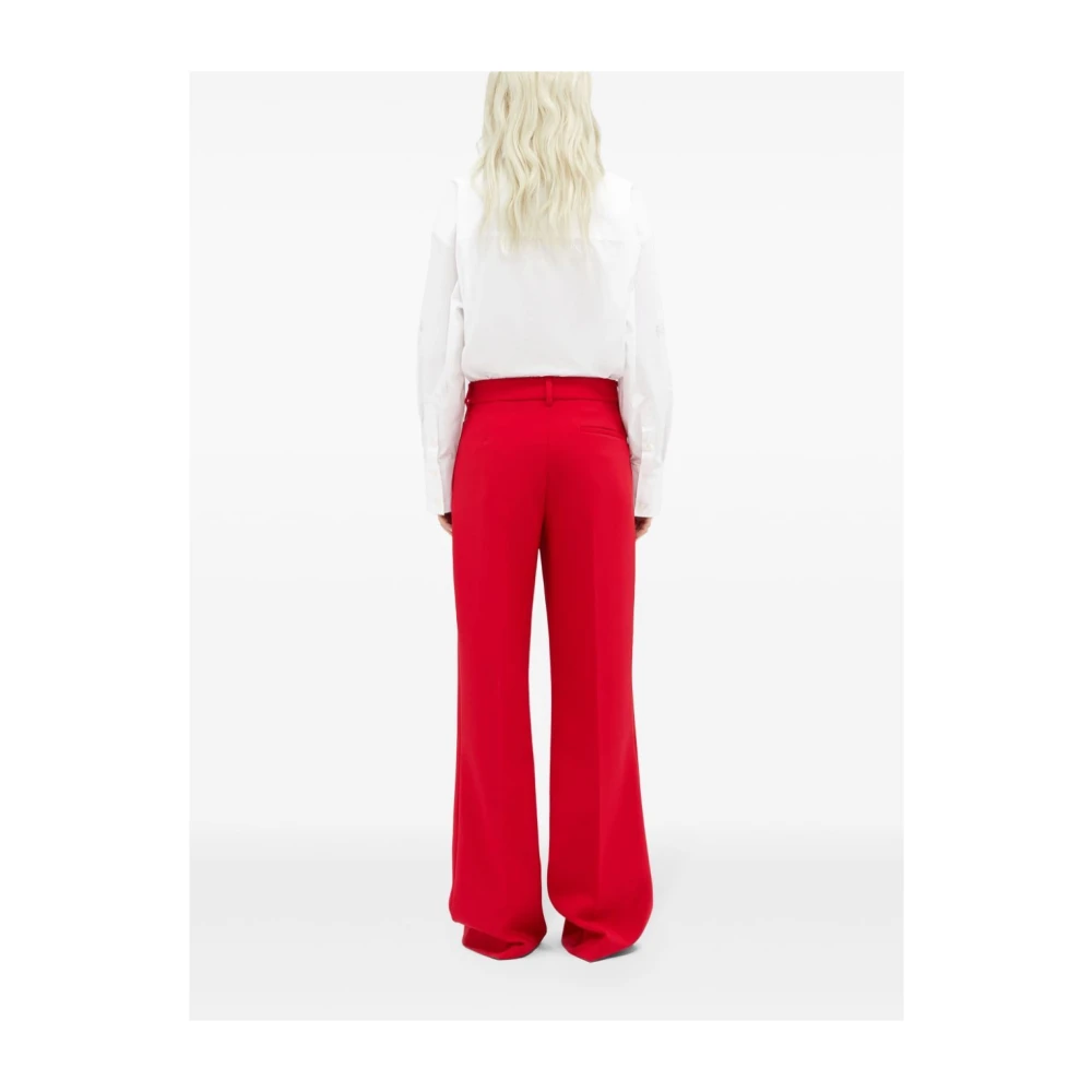 Msgm Casual Katoenen Broek Red Dames