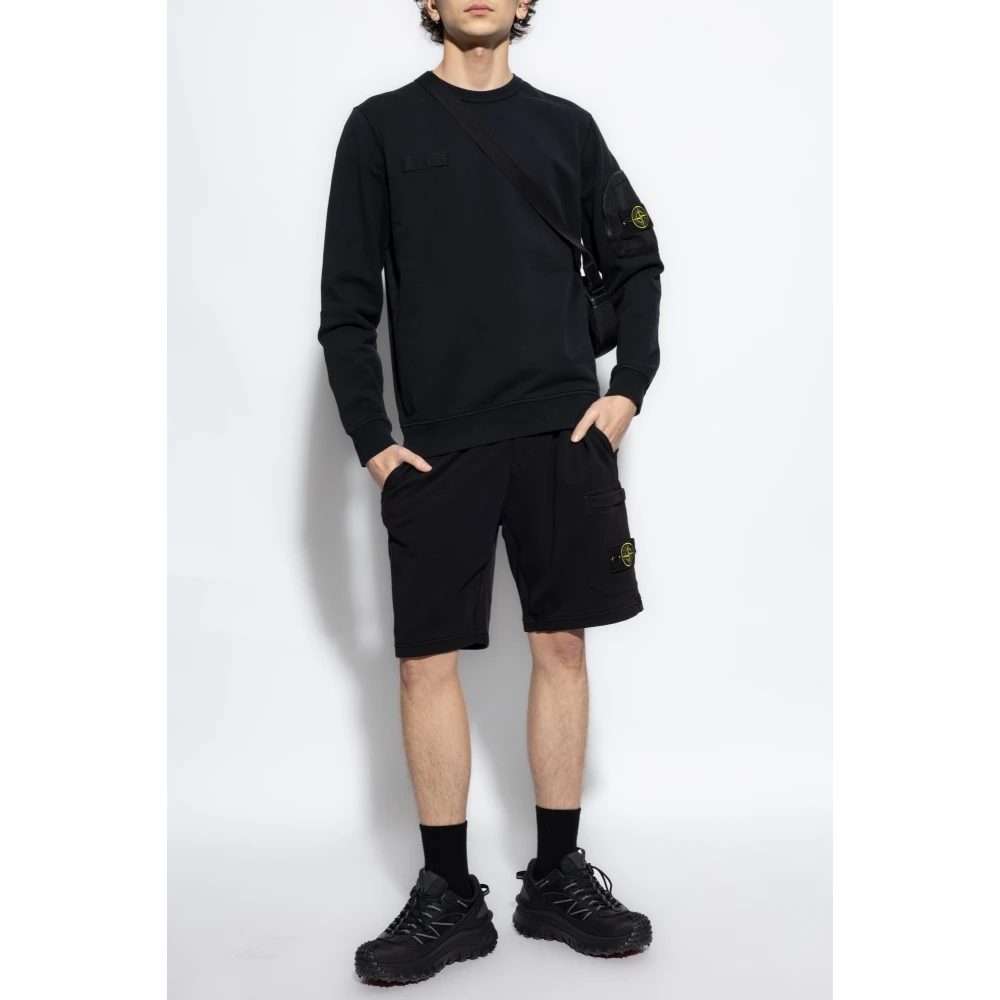 Stone Island Sweatshirt met mouwzak Black Heren