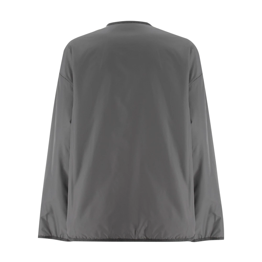 Le Tricot Perugia Omkeerbare jas met juweel detail Gray Dames
