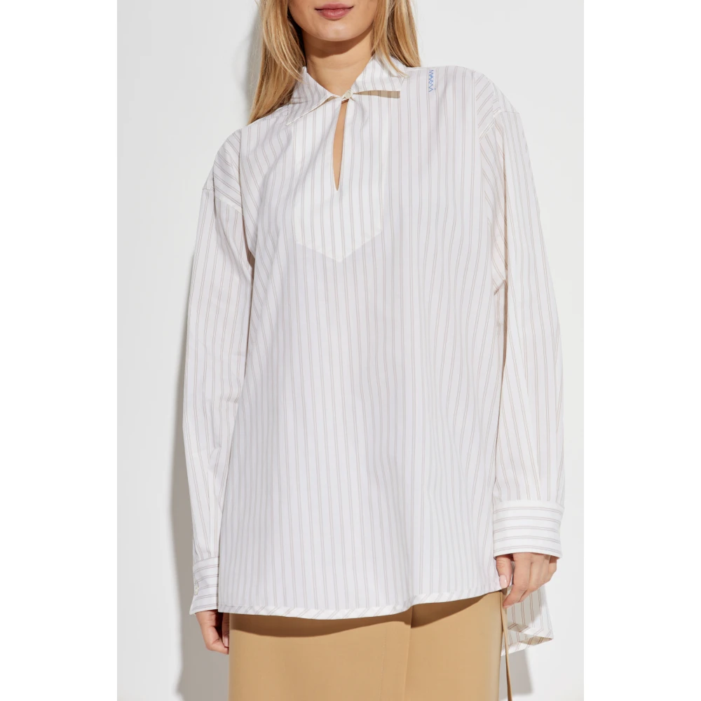 Marni Oversized top met gestreept patroon White Dames
