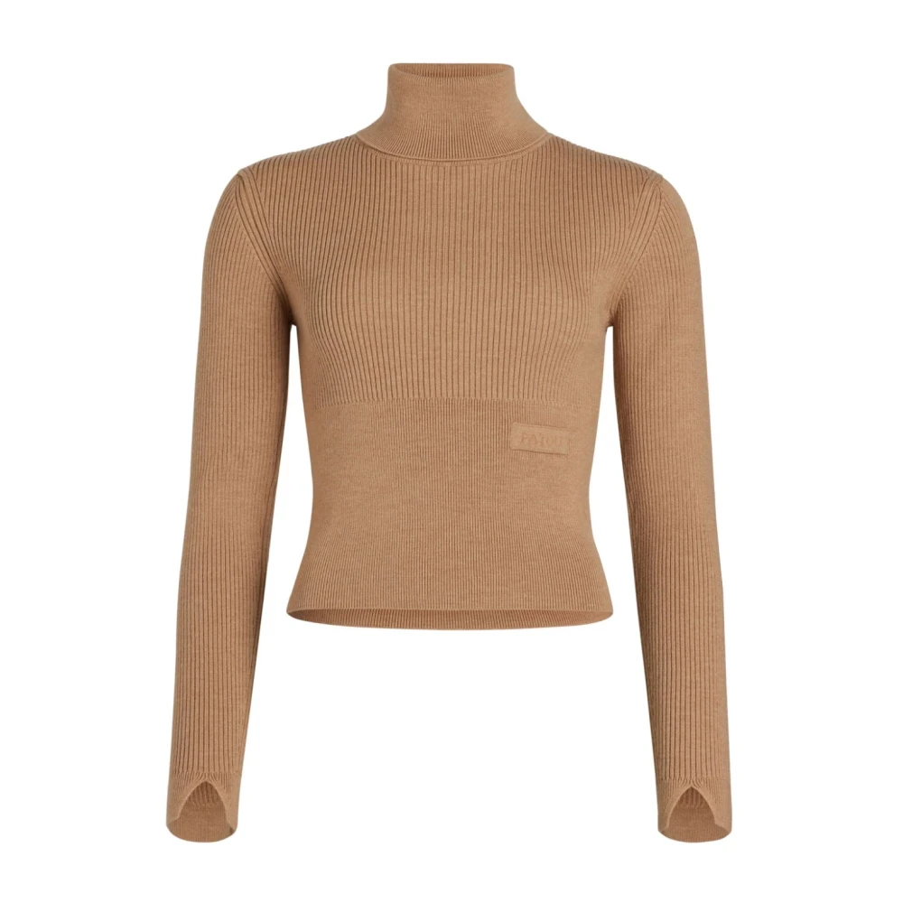 Patou Beige Sweater met Appliqué Logo Beige Dames