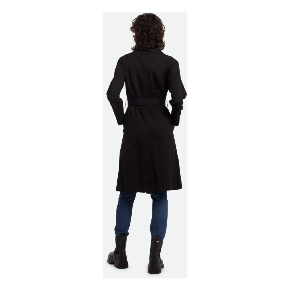 Twinset Klassieke Trenchcoat Zwart Black Dames