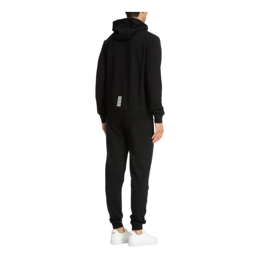Emporio Armani EA7 Effen Tracksuit met Capuchon en Zakken Black Heren