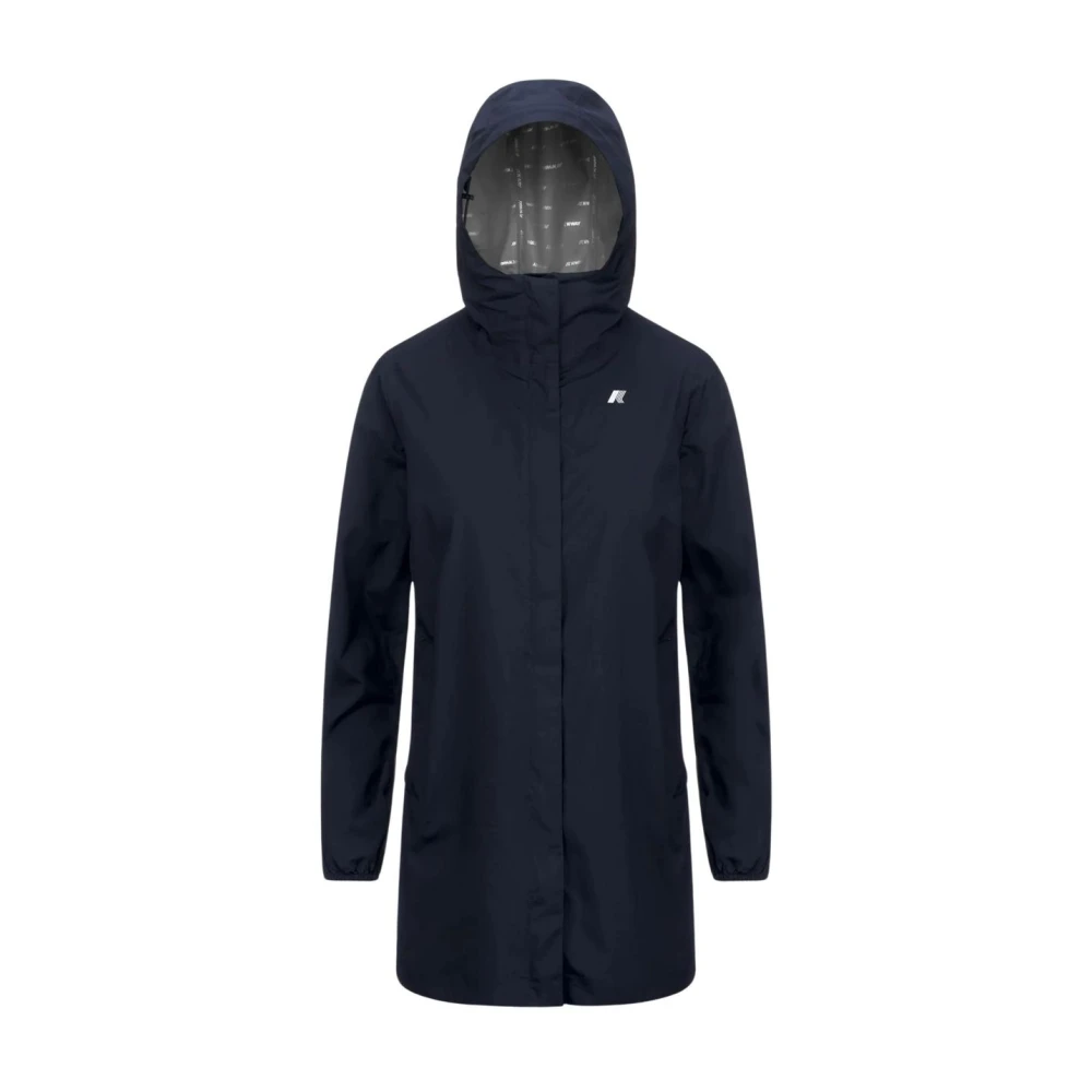 K-Way Women's Blue Sophie Stretch Dot Jacket - Rain Jackets - S - Jackets