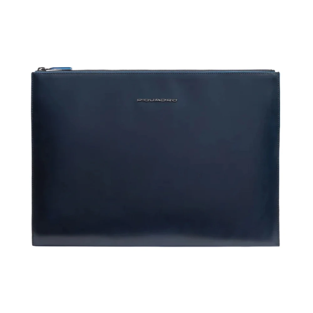 Piquadro Mannelijk Blauw Tassen Heren, One Size, Leer, I Pad Pro 12.9" Leren Pouch