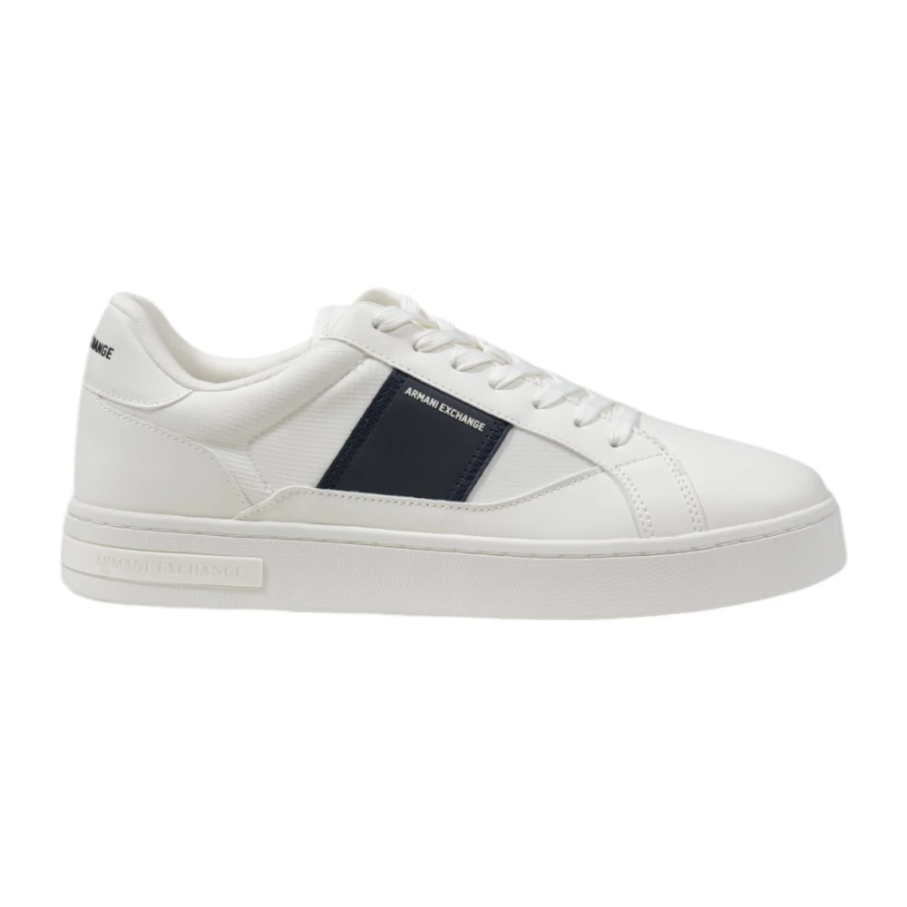 Armani Exchange Men's White Sneakers,, Lace-Up Trainers Size 7