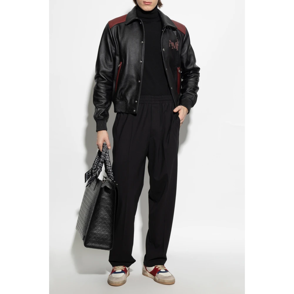 Amiri Leren jas Black Heren
