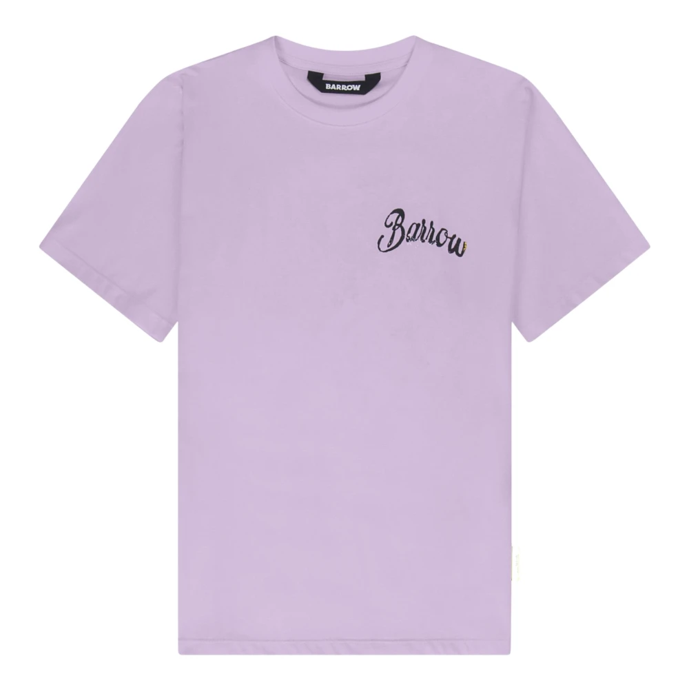 Barrow Katoenen T-Shirt met Graffitoprint Purple Unisex