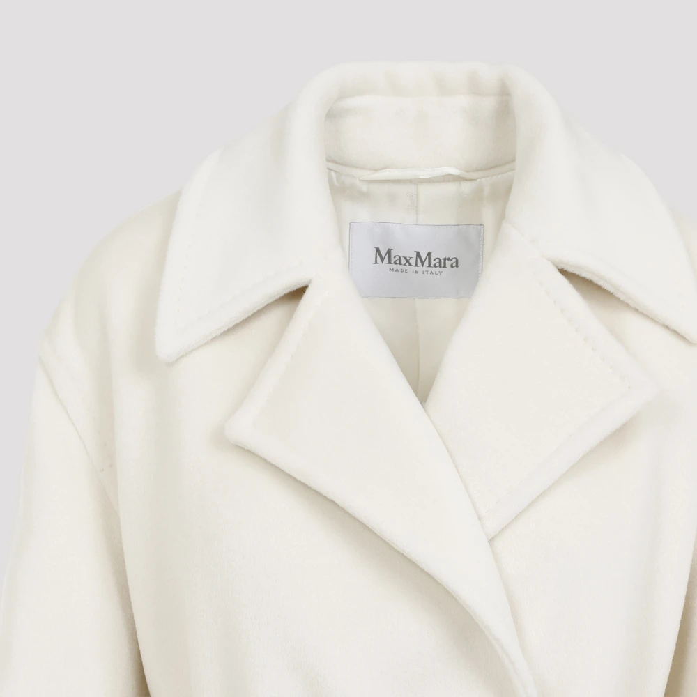 Max Mara Gebonden Jas Fragore Orsetto Biver White Dames