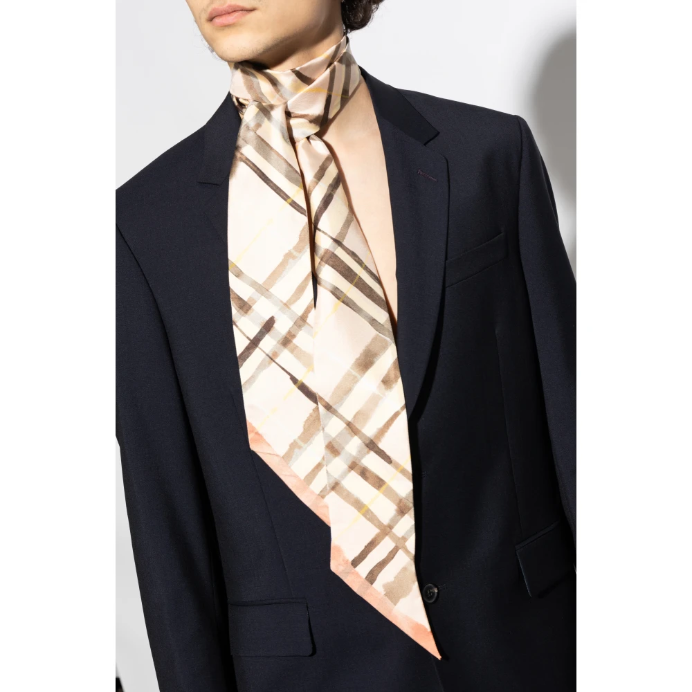Burberry Zijden sjaal Beige Unisex