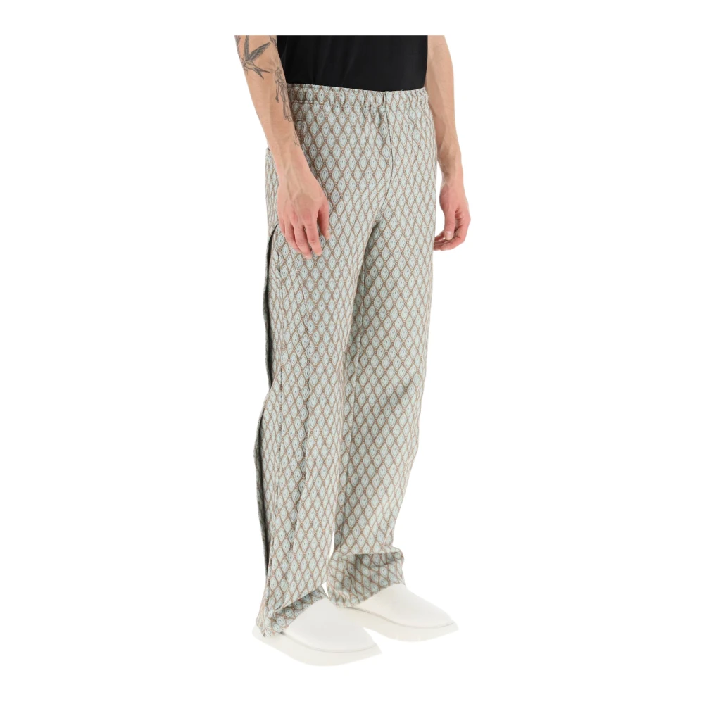 Andersson Bell geometric jacquard pants with side opening Multicolor Heren