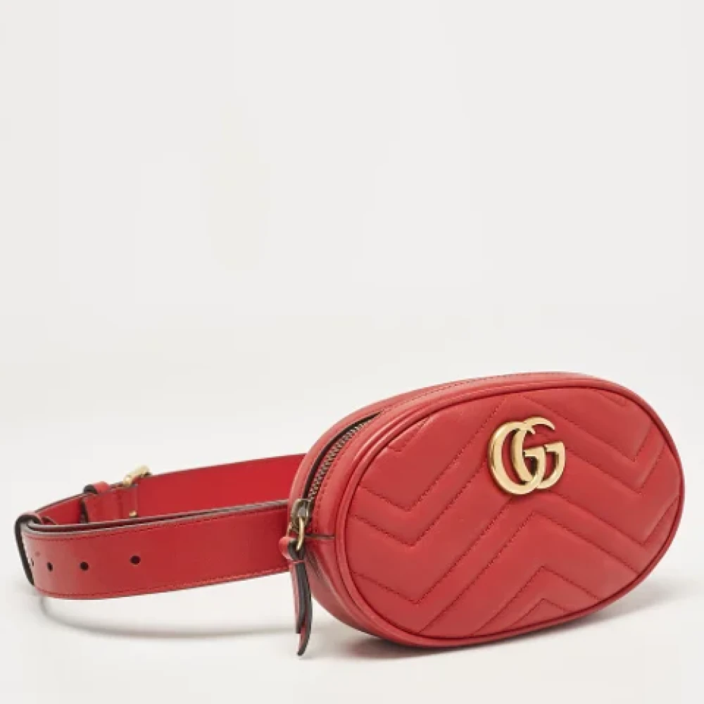 Gucci Vintage Pre-owned Leather gucci-bags Red Dames