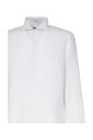 polo-blanc-melange-coton-lin
