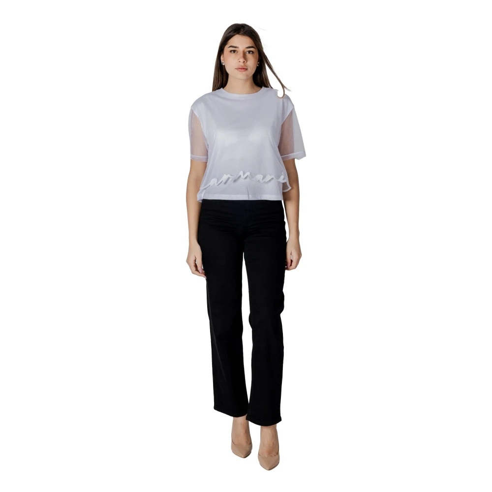 Armani Exchange Cropped T-shirts White Dames
