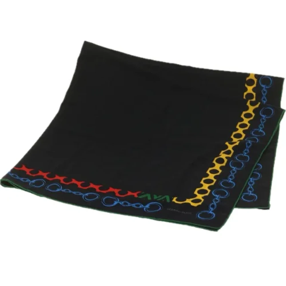 Hermès Vintage Pre-owned Cashmere scarves Black Dames