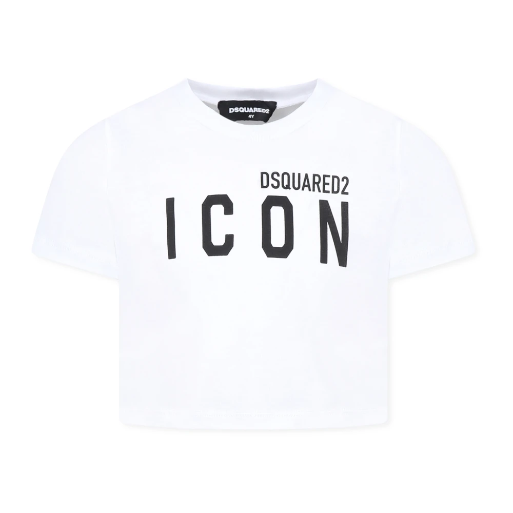Dsquared2 Unisex White Cotton T-Shirt With Icon Logo